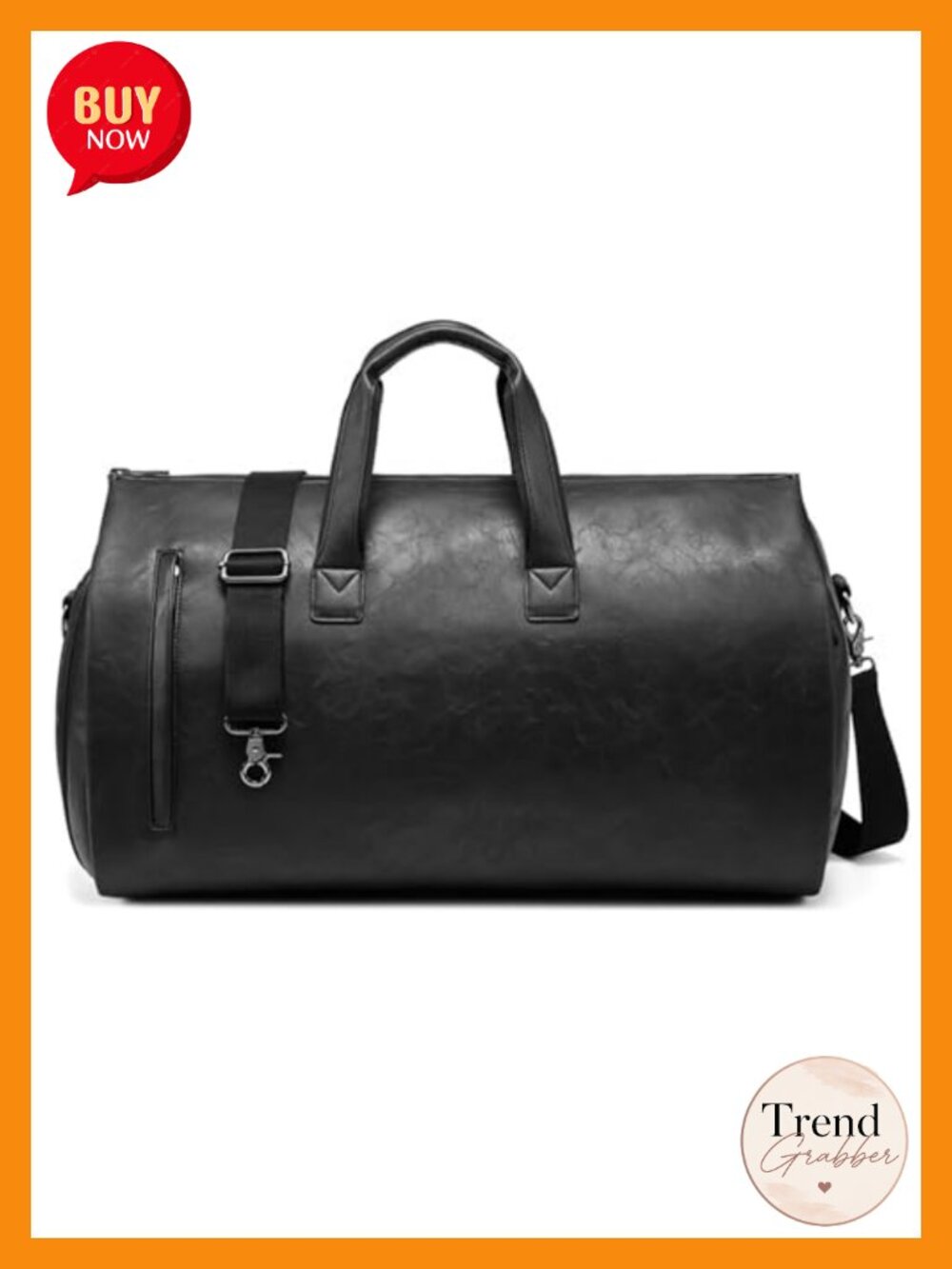 Convertible Leather Garment Duffel Bag 2-in-1 Travel Suit Bag Waterproof with